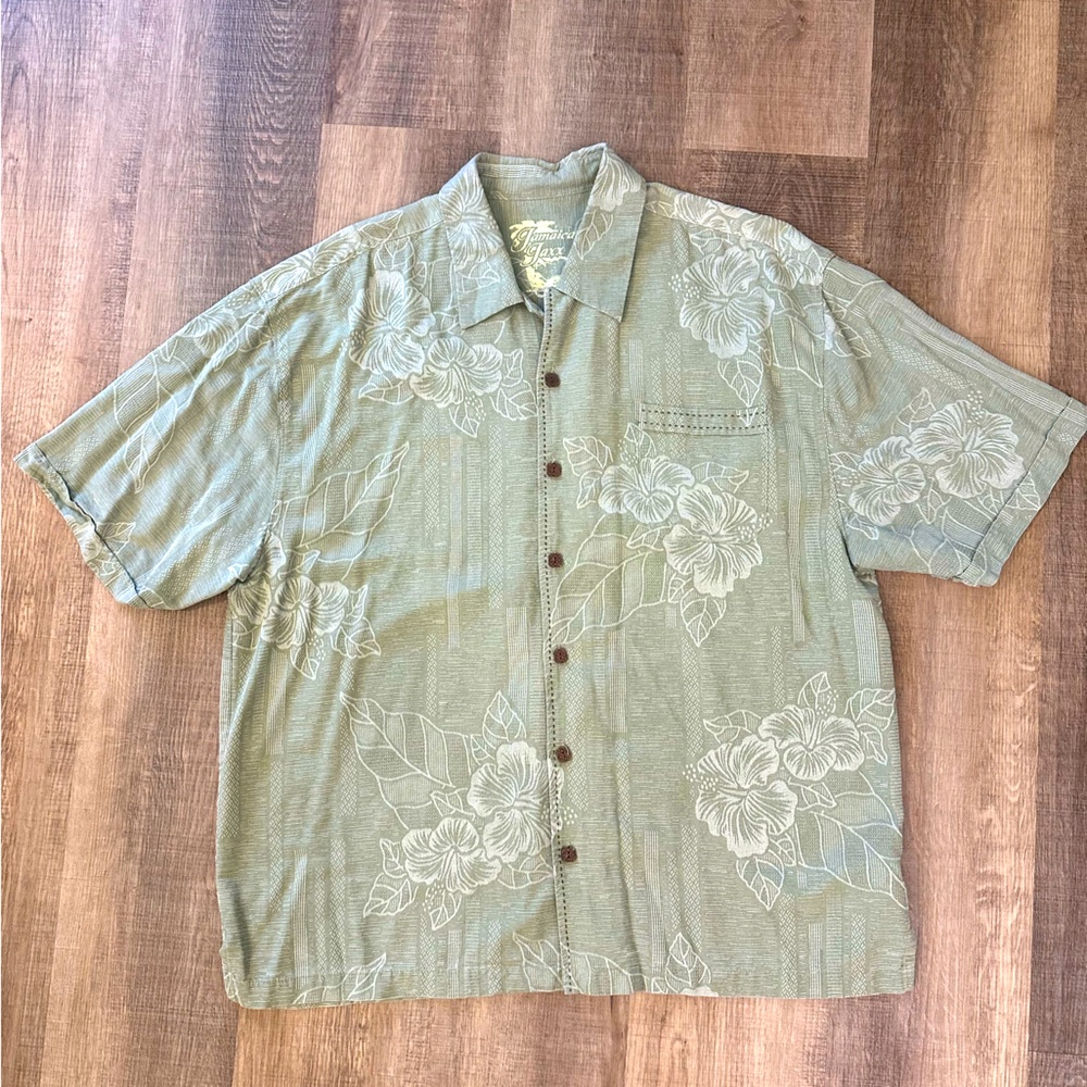 Jamaica Jaxx Silk Hawaiian Button-Down Shirt